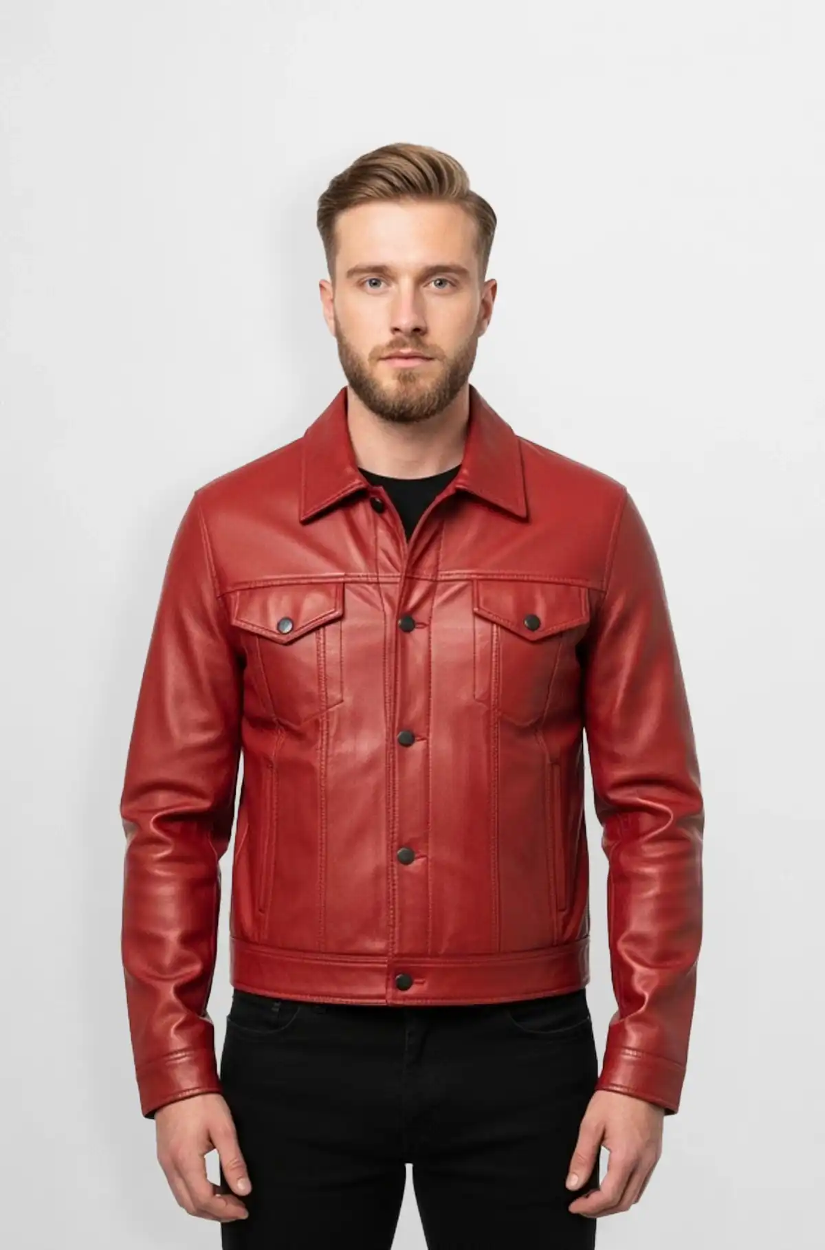 The Rebel Ruby Red Leather Jacket