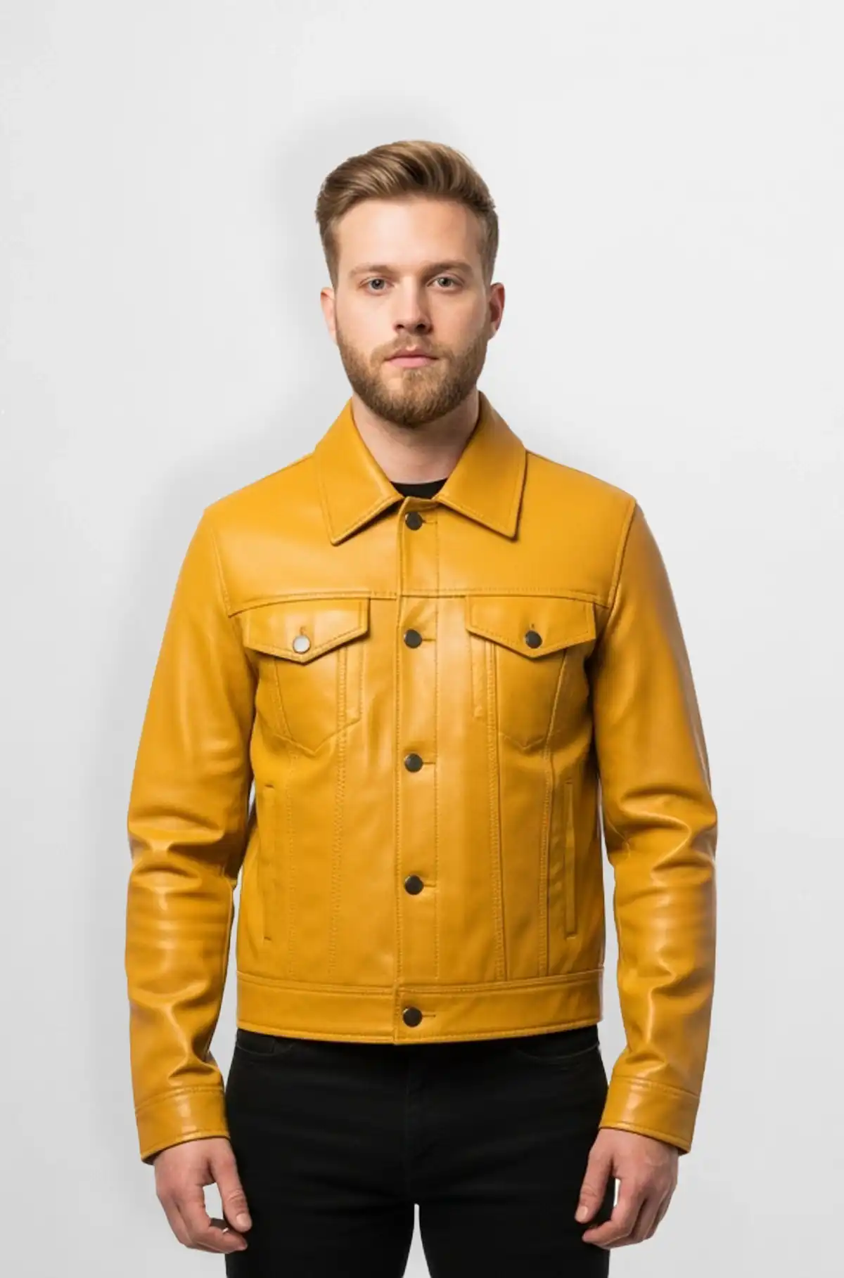 The Sunburst Mustard Yellow Leather Jacket