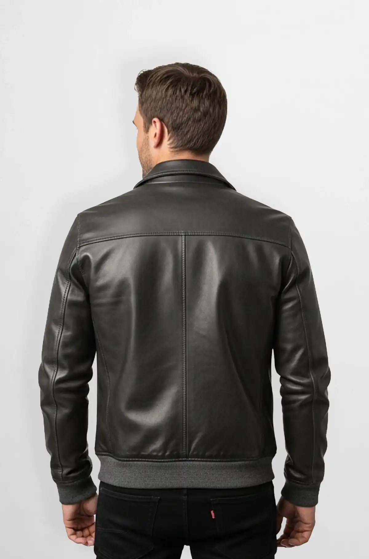 The Urban Raider Jet Black Leather Bomber