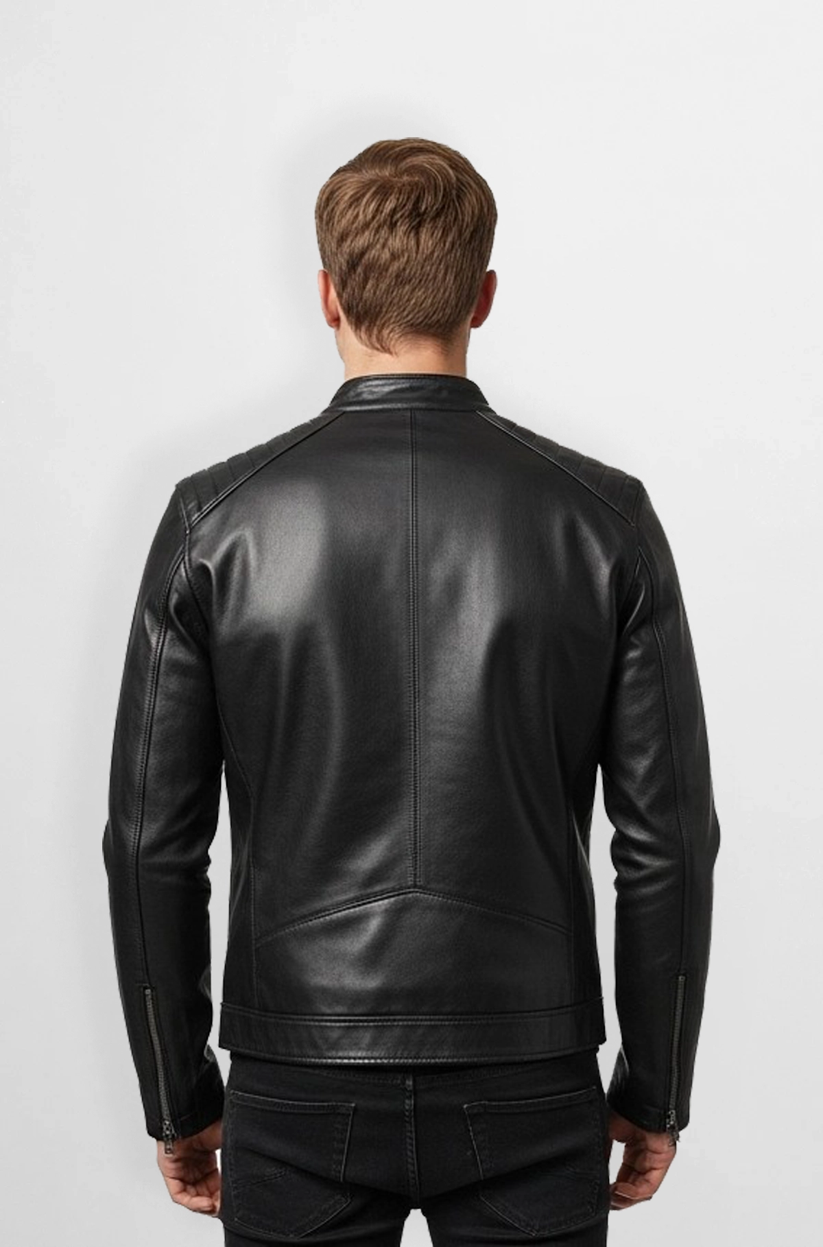 Urban Black Quilted Leather Bomber Jacket