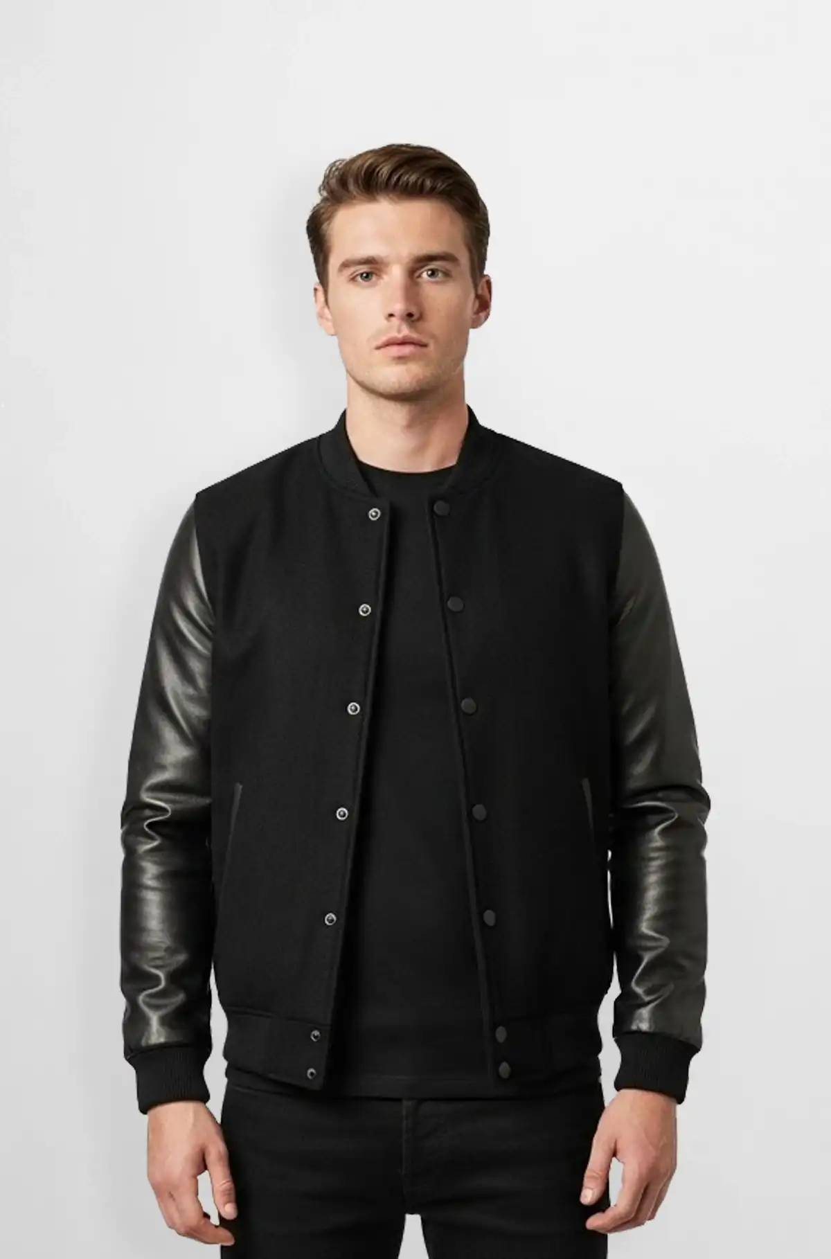Urban Black Varsity Leather Jacket