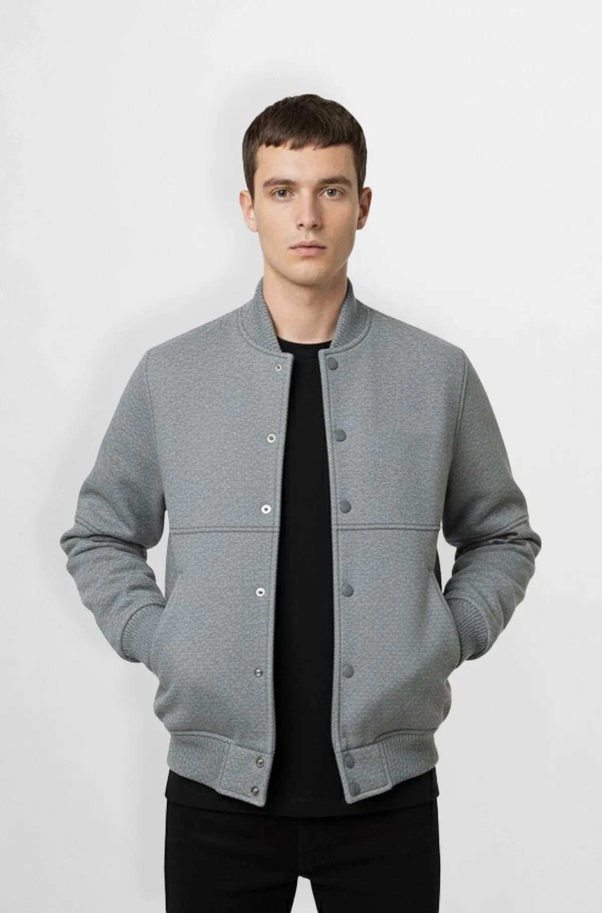 Urban Core Quilted Grey Bomber Jacket