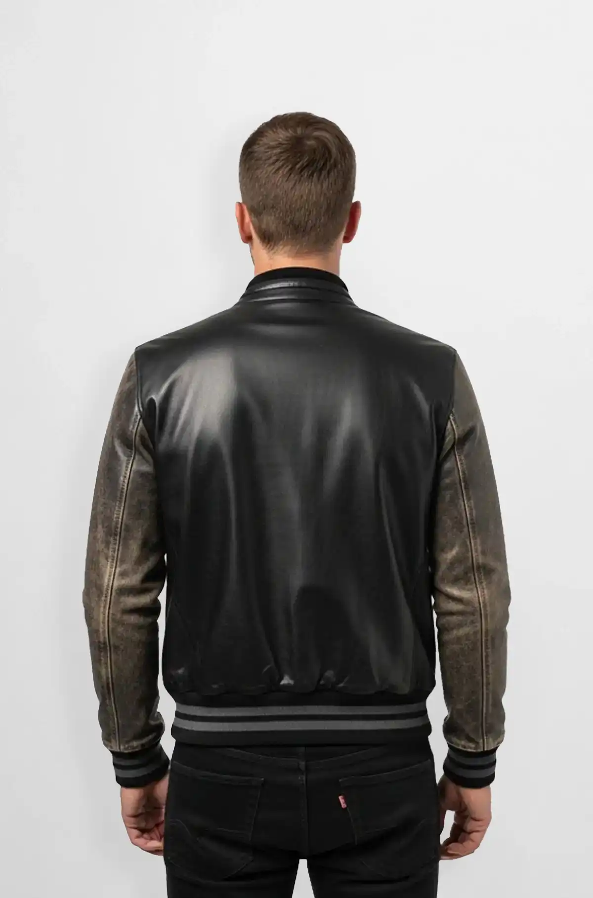 Urban Gradient Varsity Leather Jacket