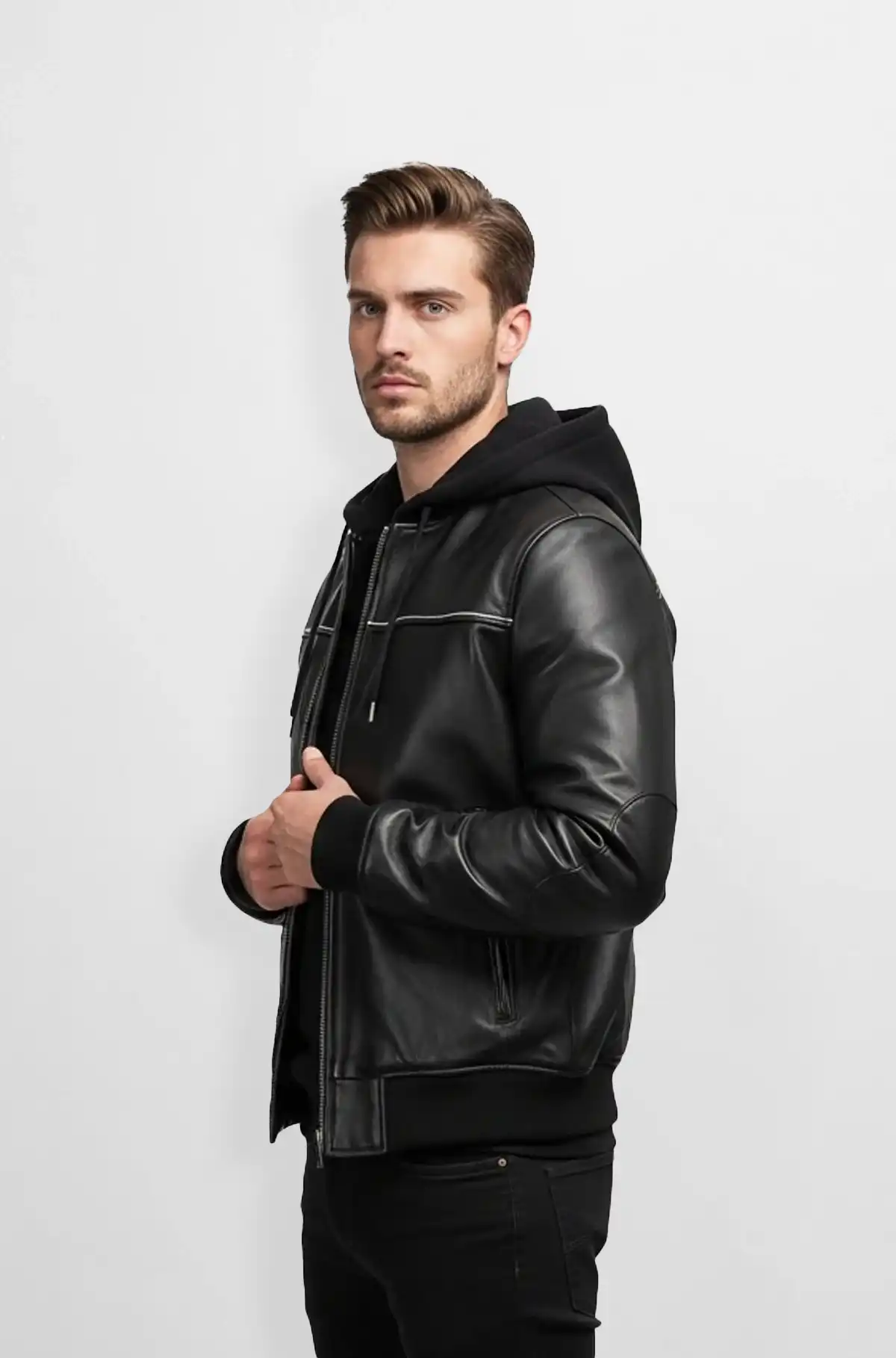 Urban Noir Minimalist Bomber Jacket