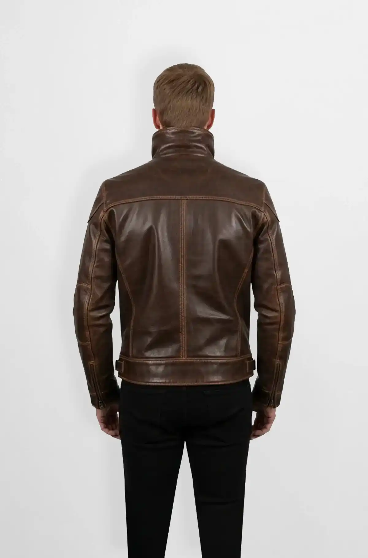 iconic Brown Leather Biker Jacket