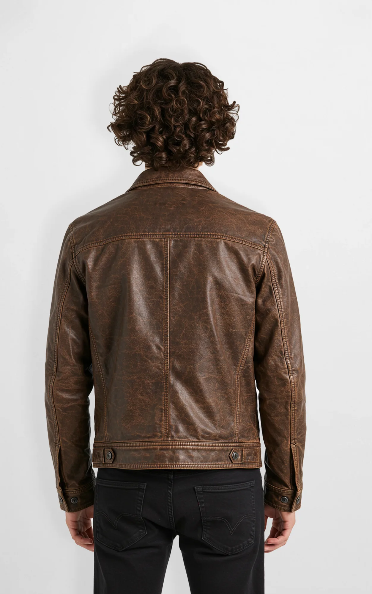 Vintage Brown Leather Jacket for Men