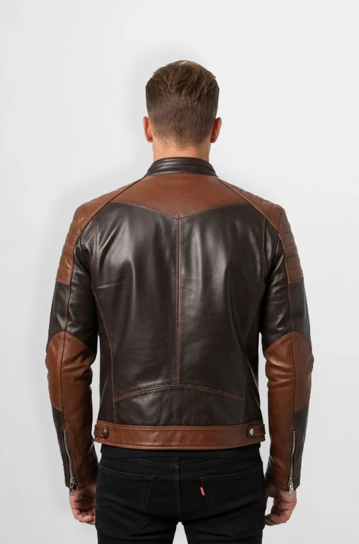 Vintage Brown Racer Leather Jacket
