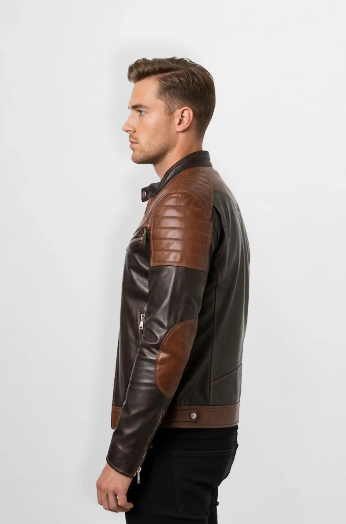 Vintage Brown Racer Leather Jacket