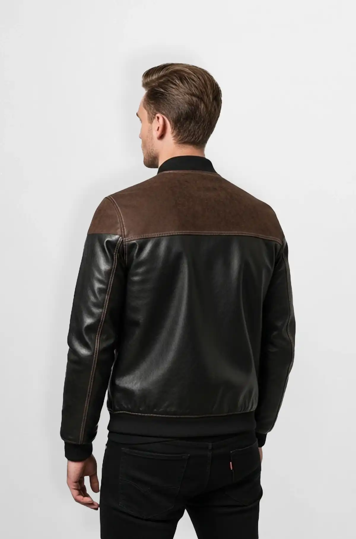Vintage Edge Two-Tone Varsity Leather Jacket